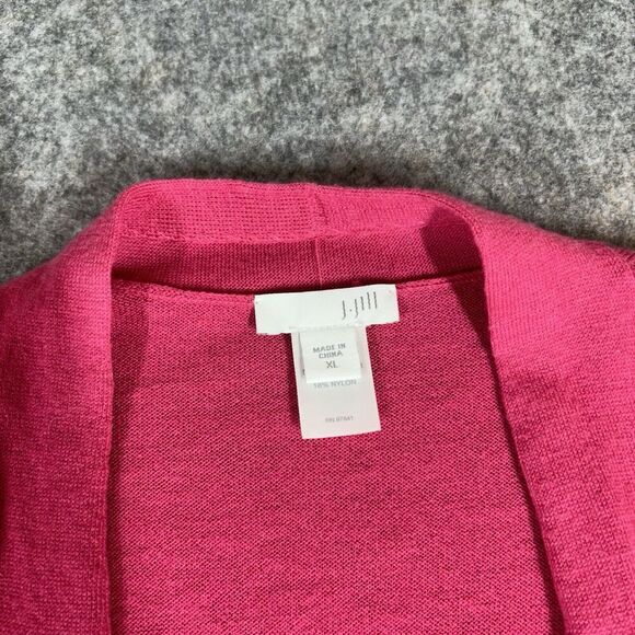 J Jill Sweater Cardigan Womens XL Long Duster Button Open Front Wool Blend Pink - Picture 5 of 9